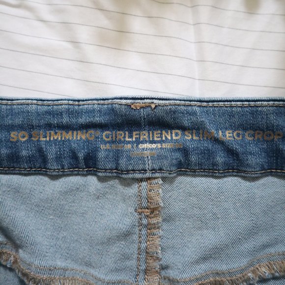 CHICO'S Embellished-Hem Girlfriend Crop Jeans 4 - Picture 6 of 13